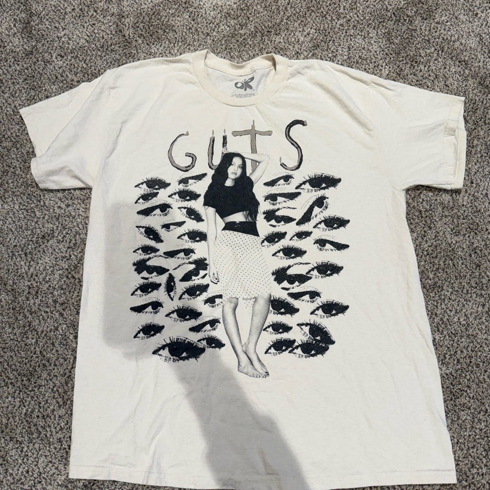 OP Cream T-Shirt with Logo Design